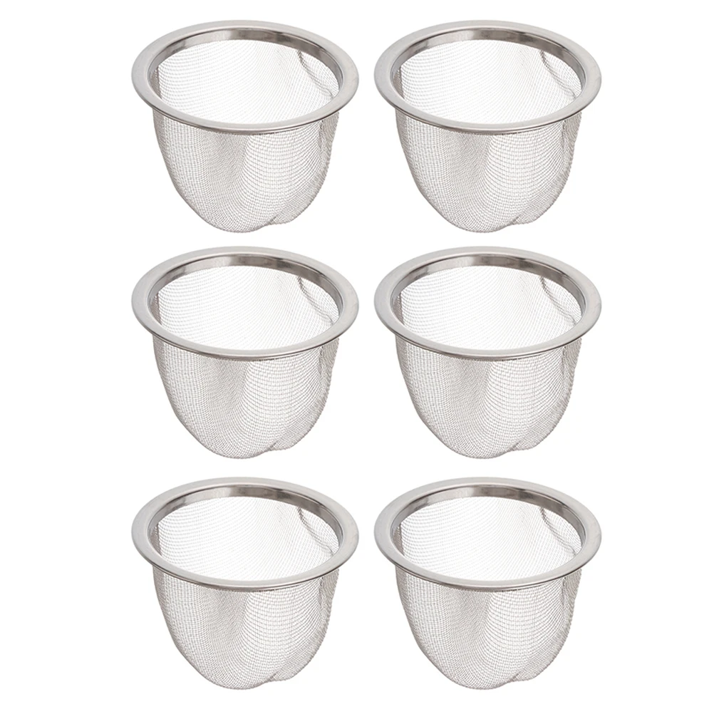 

6pcs Tea Strainer Accessories Fine Mesh Diffuser for Teapot Stainless Steel Infusers Home Tea Strainer Coffee Filter Kitchen