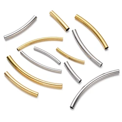 10Pcs/Lot Stainless Steel Curved Tube Spacer Beads Connectors For Handmade DIY Bracelet Necklace Jewelry Making Accessories