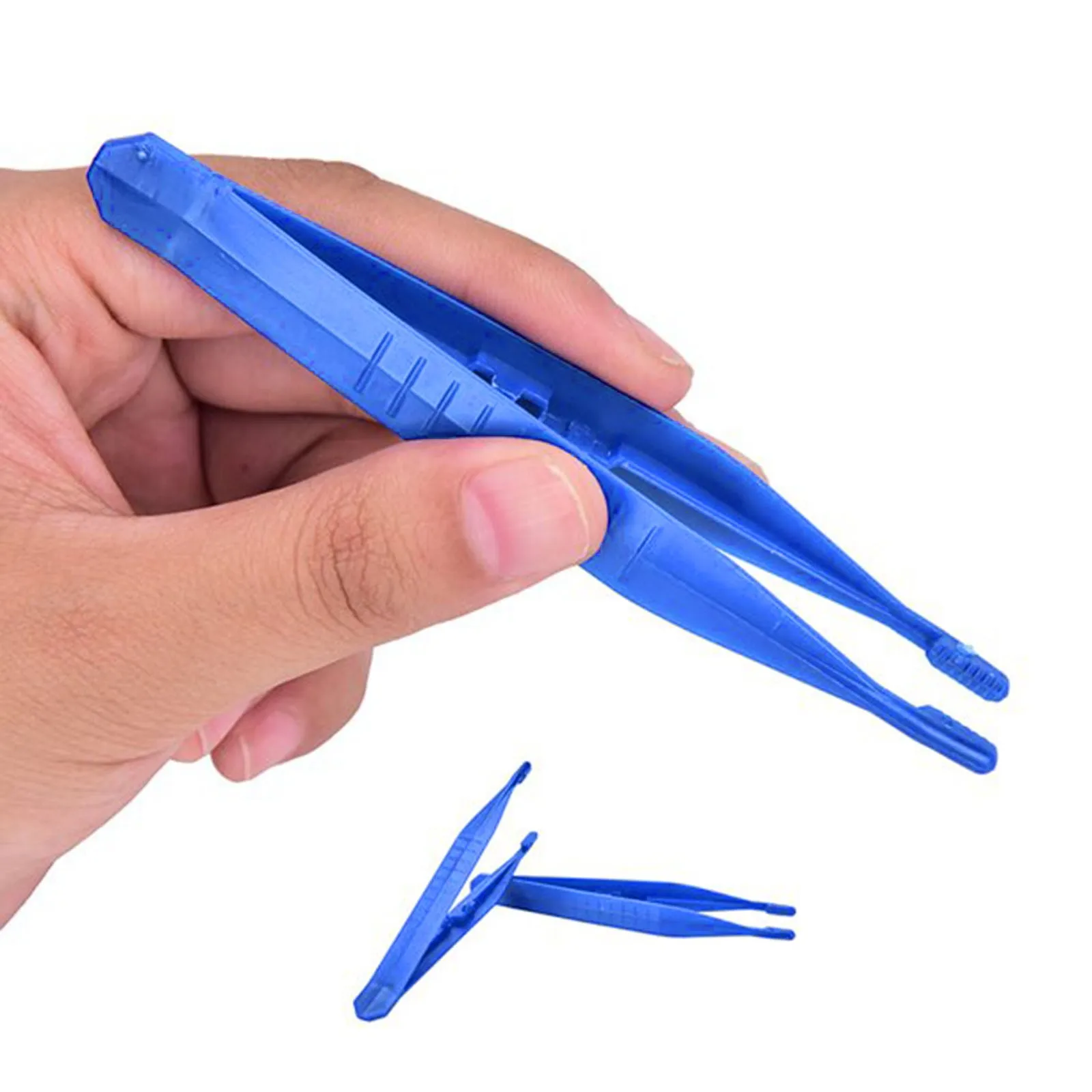 1/10pc disposable plastic tweezers Hygienic and clean 1/10 PCS Disposable Tweezers Small Plastic Craft Tweezers (Blue)