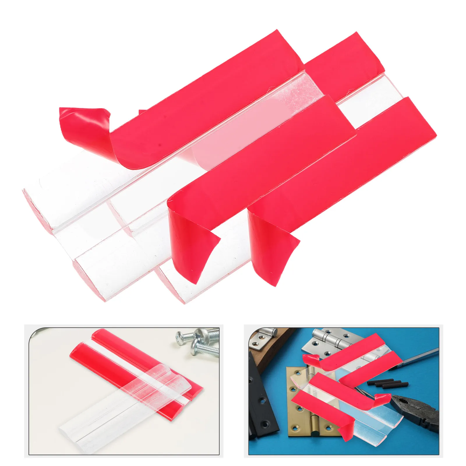 4Pcs Self-Adhesive Clear Acrylic Hinges Soft Shaft Design for Cabinets Drawers Furniture Easy Install Adjustable Angle