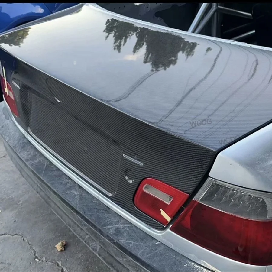 ForBMW 3 Series E46 M3 320 325i سيدان كوبيه 2 باب 1996-2004 CSL نمط ألياف الكربون الخلفي الجذع التمهيد غطاء غطاء قطع غيار السيارات Bodykit #5