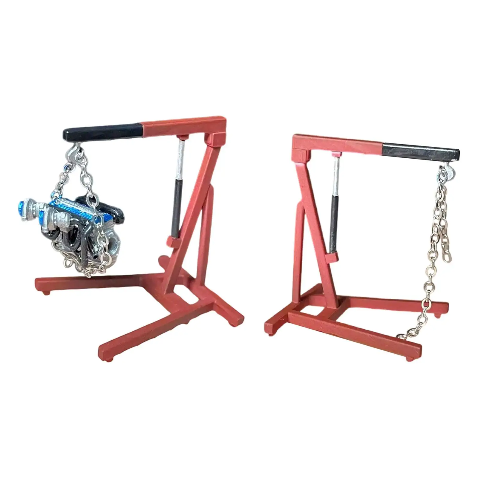 1:64 Diorama Car Engine Crane Model,Miniature Engine Hoist Tiny Sturdy Photography Prop Car Workshop Garage Accessories