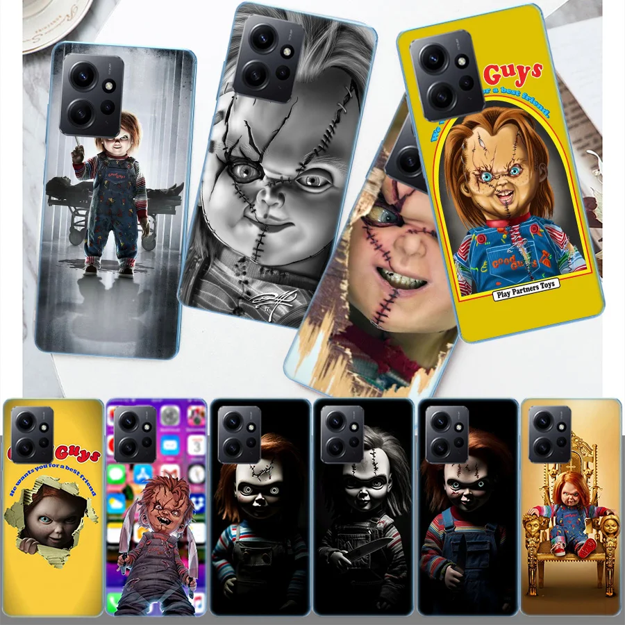 Horror Movie Scary Chucky Doll Cover Case For Xiaomi Redmi Note 13 5G Plus 12 12C 10 10A 10C 10X 9 9A 8 8A K60 K70 K20 Pro Phone