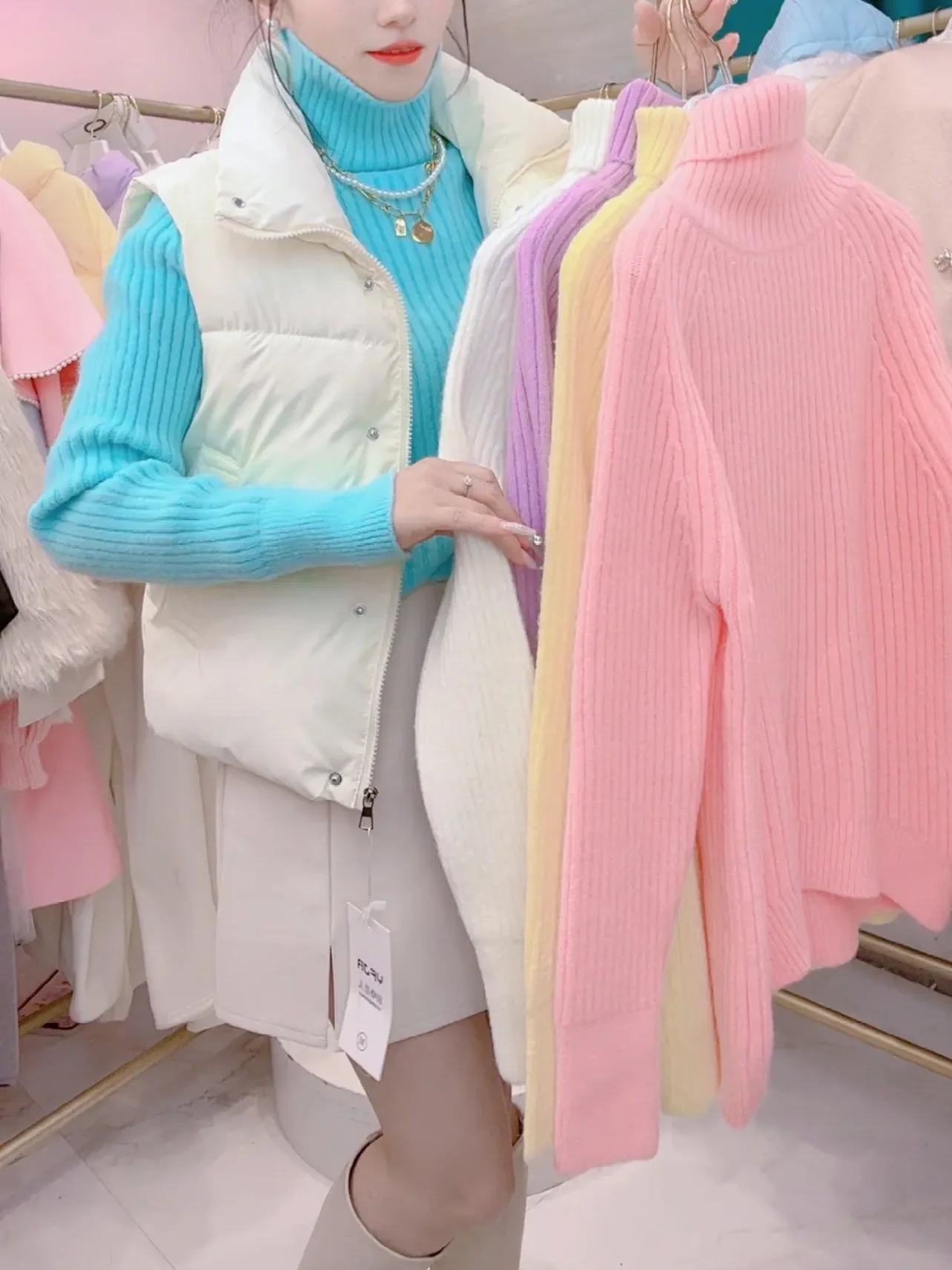 

Thiened Chunky Knit Sweater Women's Overhead Sle Winter Faion Slim Fit Crew Ne Pullover Long Sve Zipper Closure