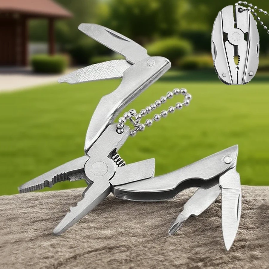 

1pc Turtle Back Plers Pliers Knife Mini 7-In-1 Foldable Multi-Purpose Combined Tool for Outdoor Camping,Camping Accessories