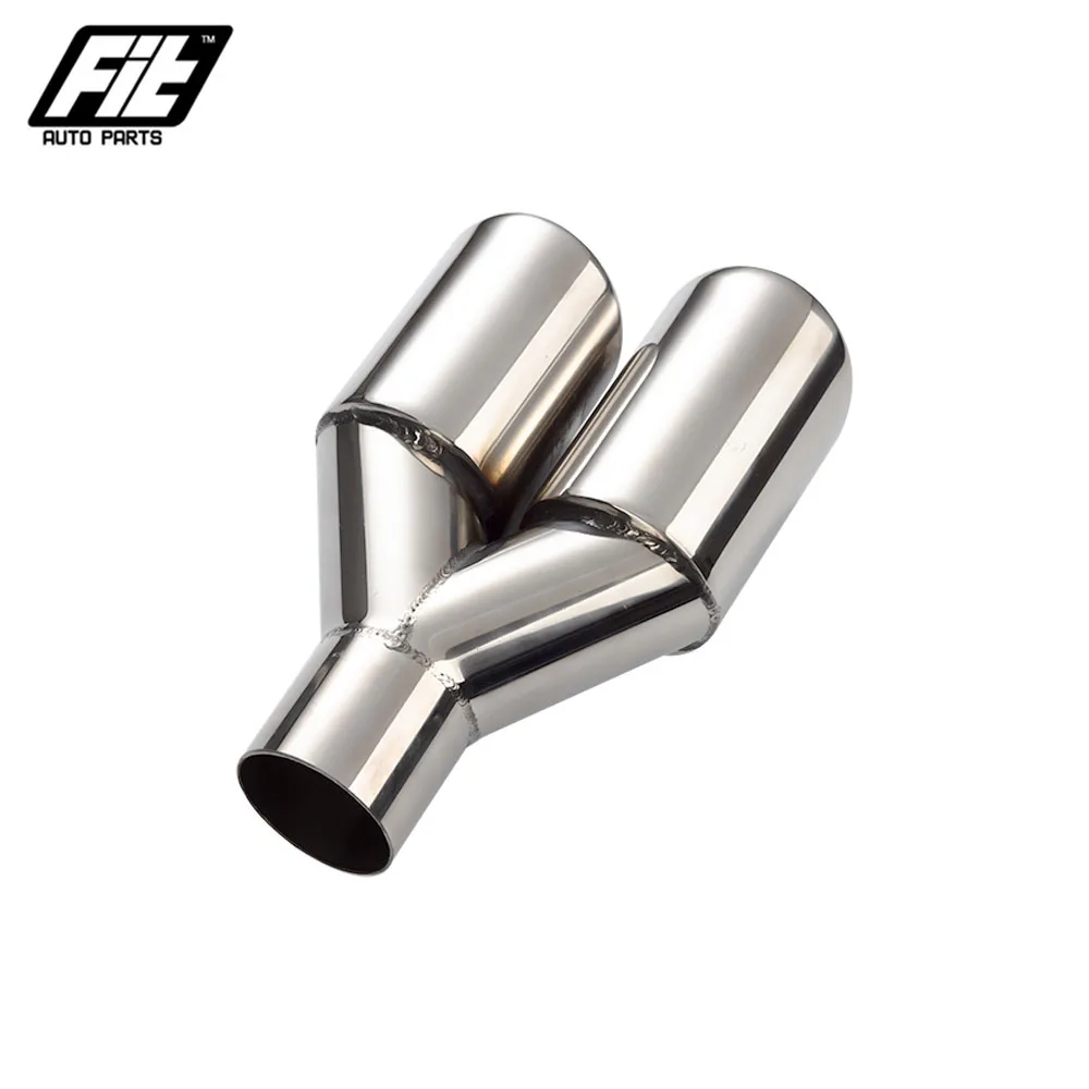1pcs Stainless Steel Silver 57mm exhaust pipe 76mm rolled outlet double Muffler end Tips For Car Exhaust System Replacement