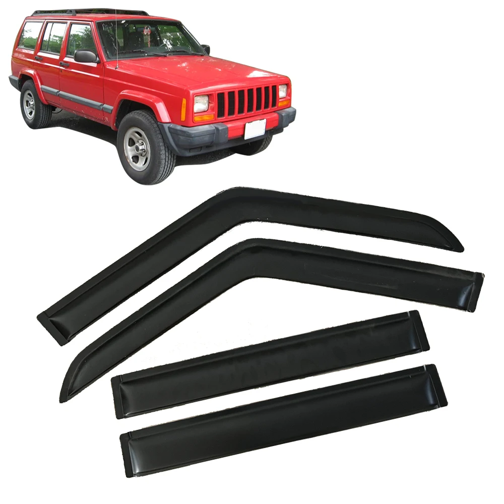 

Window Visor for Jeep Cherokee 4-DOOR 1984-1995 1996 1997 1998 1999 2000 2001 Wind Deflectors Rain Guards Door Visor Vent Shades