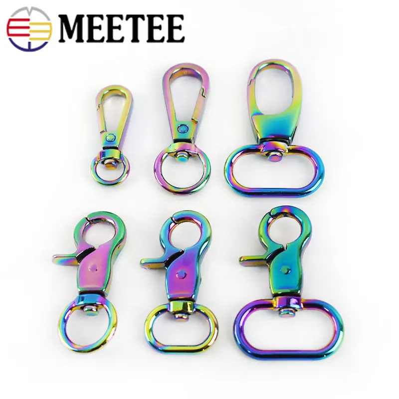 5Pcs 8/13/16/25mm Metal Swivel Buckles Bags Lobster Clasp Handbag Strap Keychain Spring Snap Clip Hook DIY Hardware Accessories