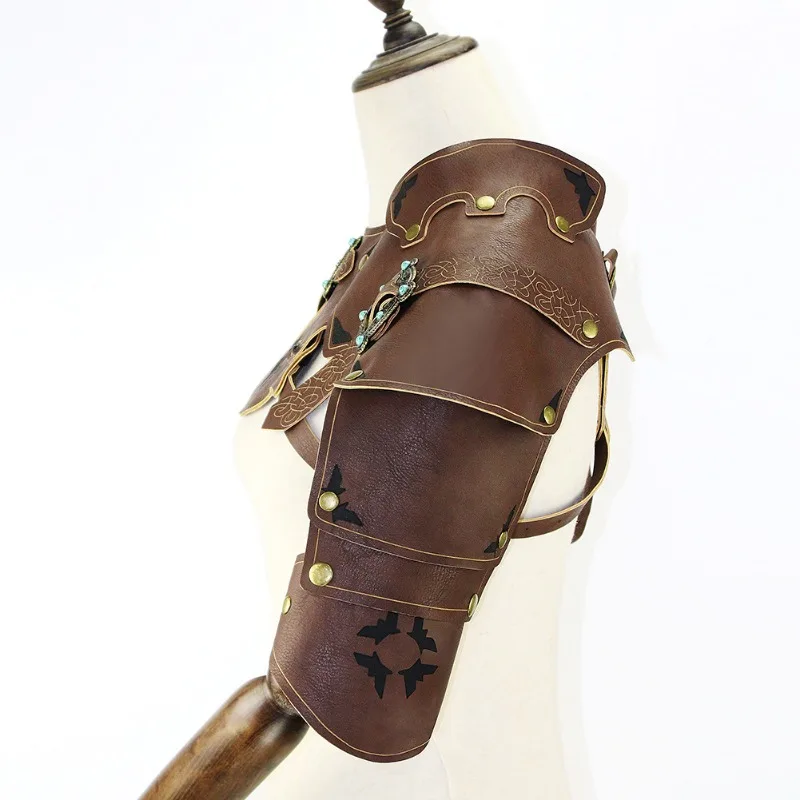 Steampunk Shoulder Armor Armour Woman Man Retro Mechanical Gear Medieval Leather Shawl Costume Cosplay Anime Accessory Prop