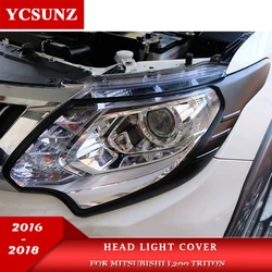 ABS Head Light Cover For Mitsubishi L200 Triton MQ 2015 2016 2017 2018 Car Accessories Double Cabin