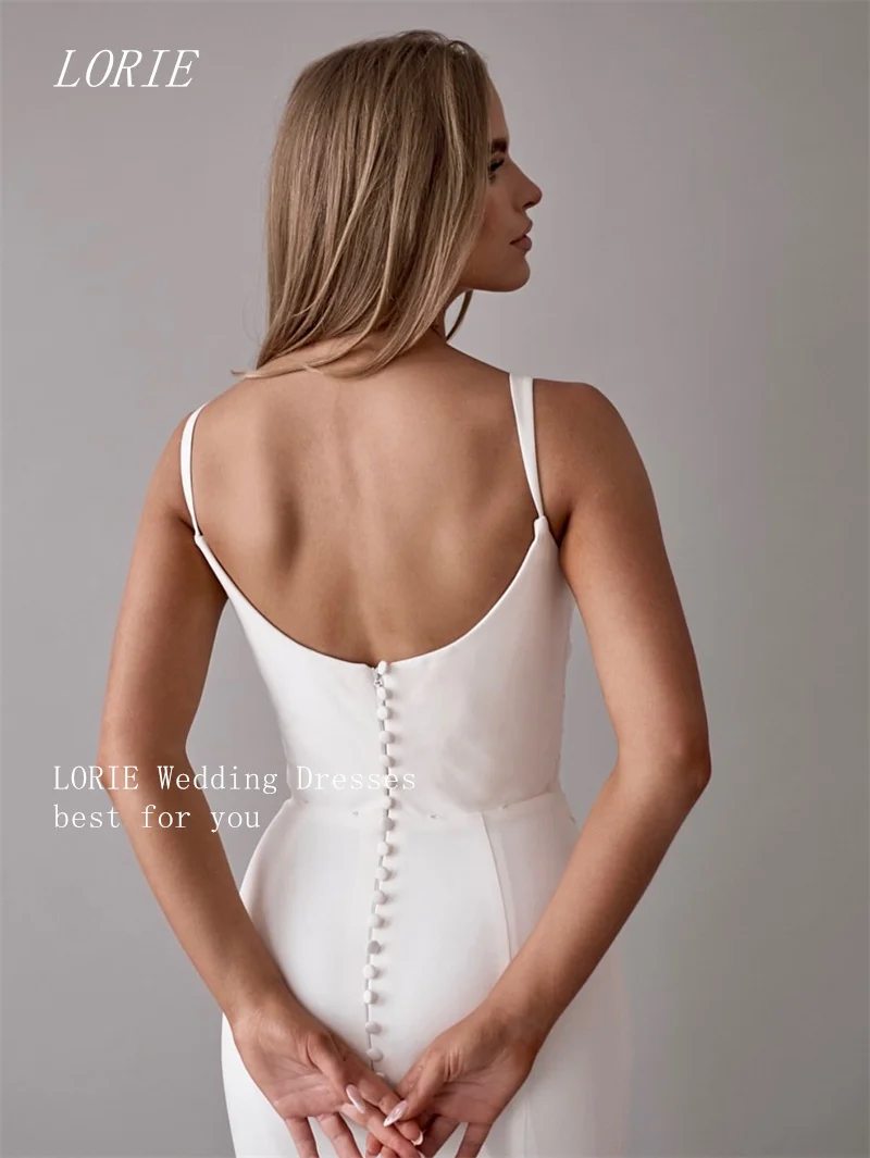 ローリー クラシック マーメイド ウェディングドレス スパゲッティストラップ ブライダルドレス 高級ボタン ウェディングドレス カスタマイズ 2026