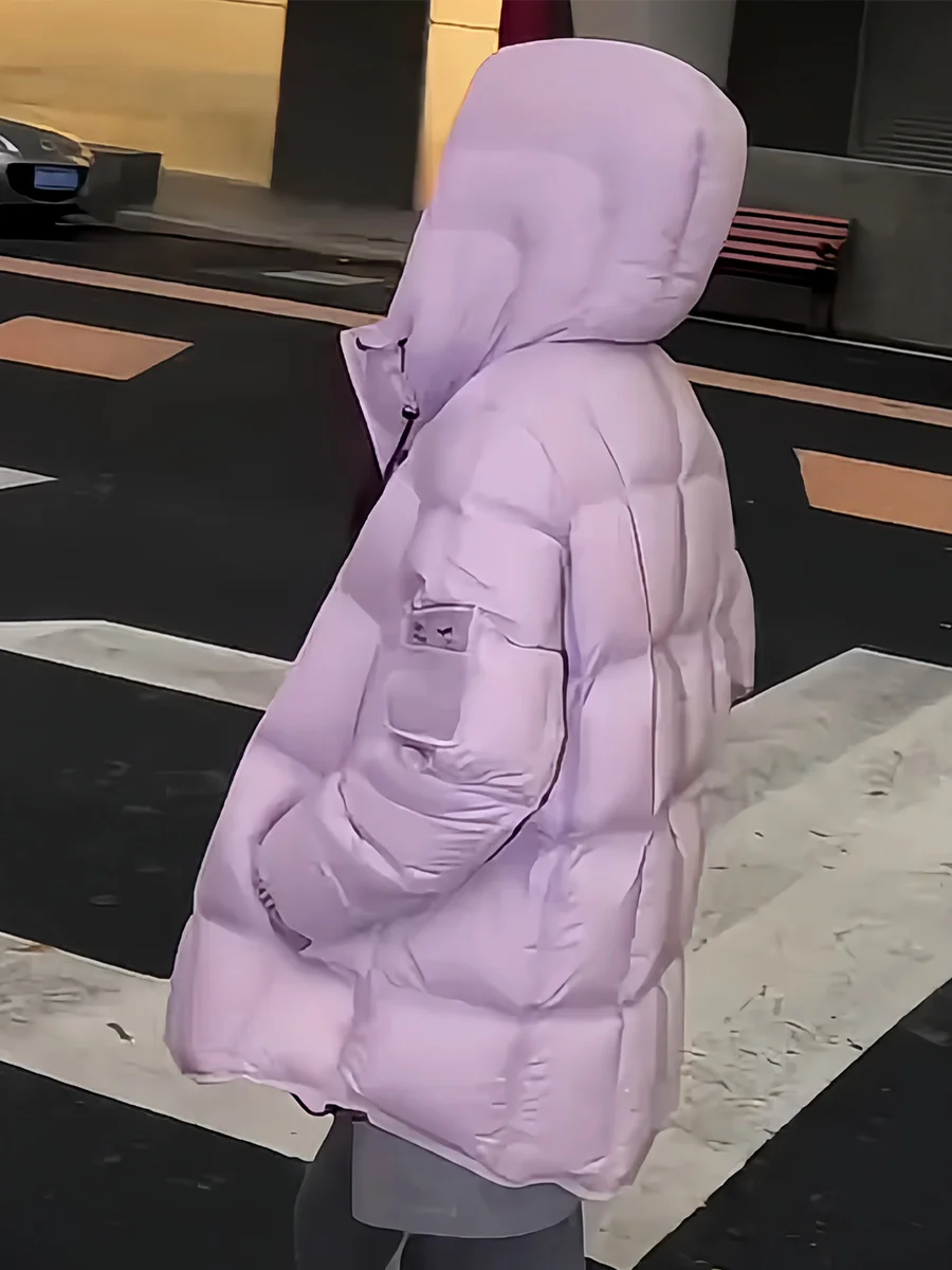 Púrpura Du down Puffer Jaet mujer invierno nuevo Sle 90% blanco Du pluma con capucha cálido adelgazante pan abrigo prendas de vestir exteriores