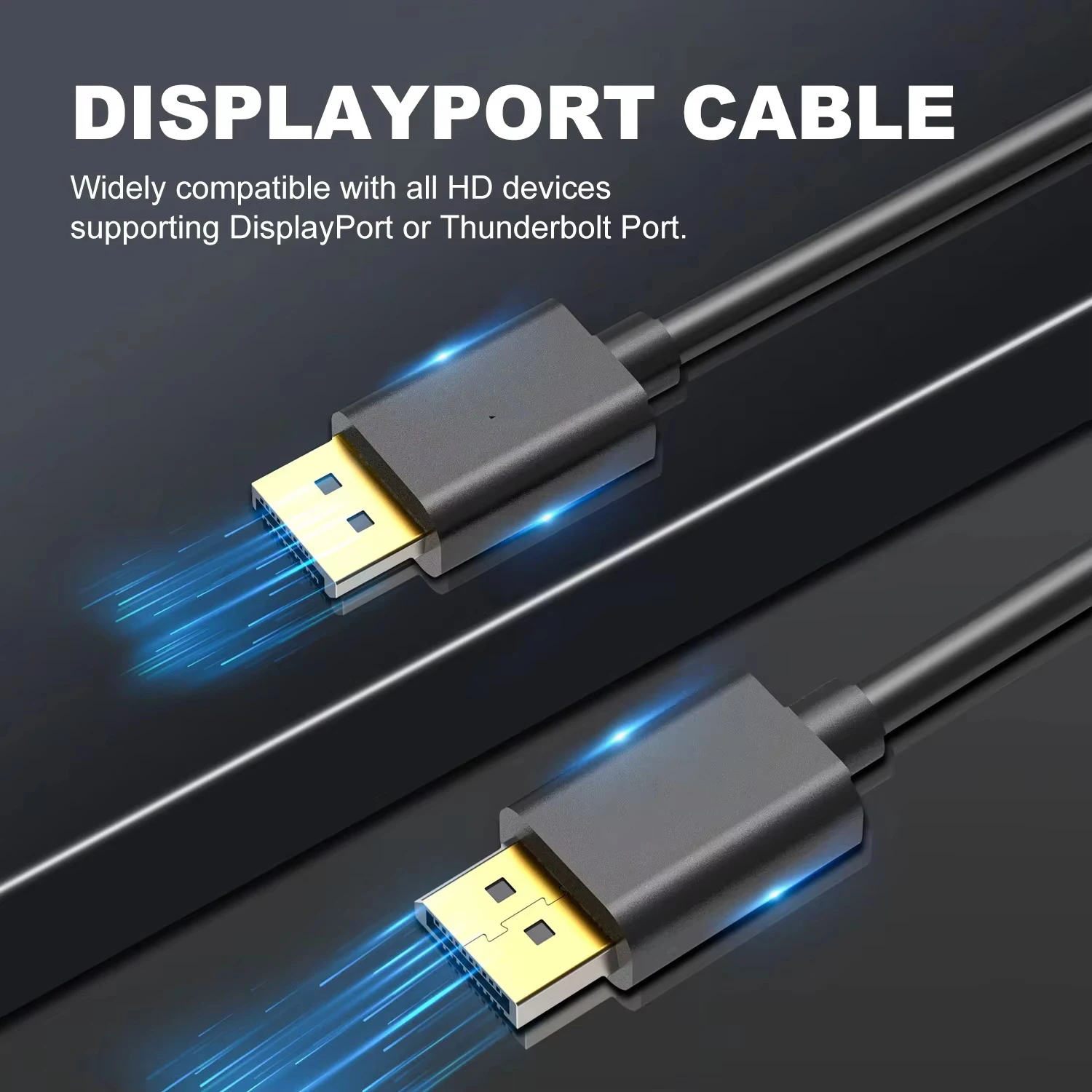 4K 2K Displayport Male to Displayport Male HD Audio/video Cable Large DP Cable Male to Male For TV Computer Graphic Card Monitor