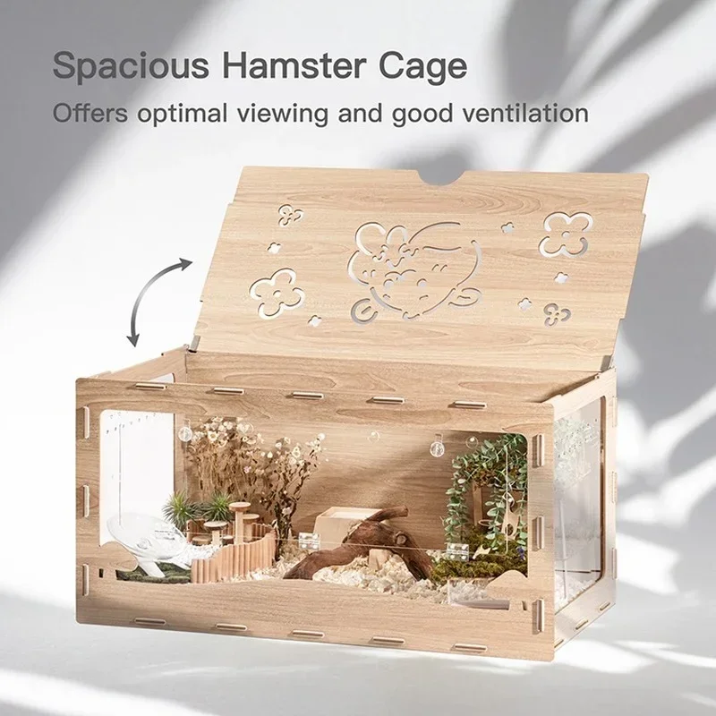 High Quality Hot Selling Luxury Large Transparent Warm and Comfortable Wooden Hamster Cage