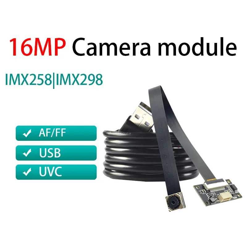 Usb Cameramodule 16mp 4656X3496 4K Cmos Imx258 Af/Mf/Ff 75 Graden 30fps Groothoek Mjpeg Yuy2 Imx298 Voor Digitale Camera 'S