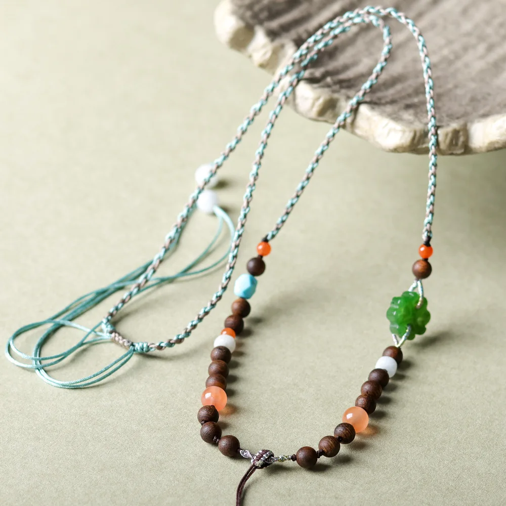 

Hand-woven Fusen red clay agalwood pendant rope, cultural jade, jadeite, south red agate hanging rope