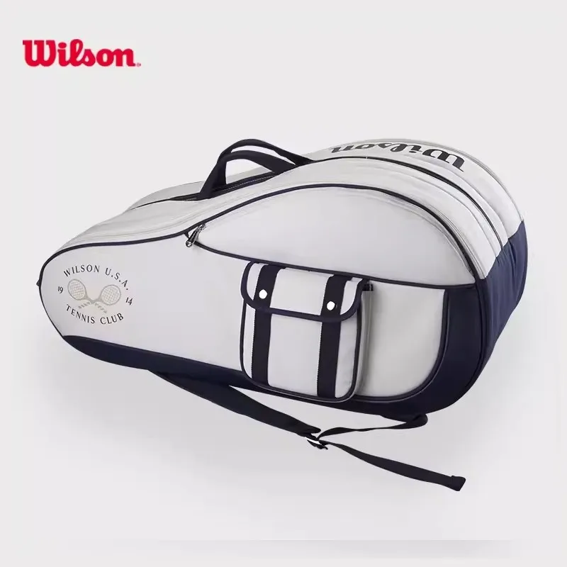 Wilson Tennis Bag Mens Tennis Racket Sport Bag Outdoor Gym Badminton Backpack 2-12 Racquet Sports Bag With Handle Waterproof