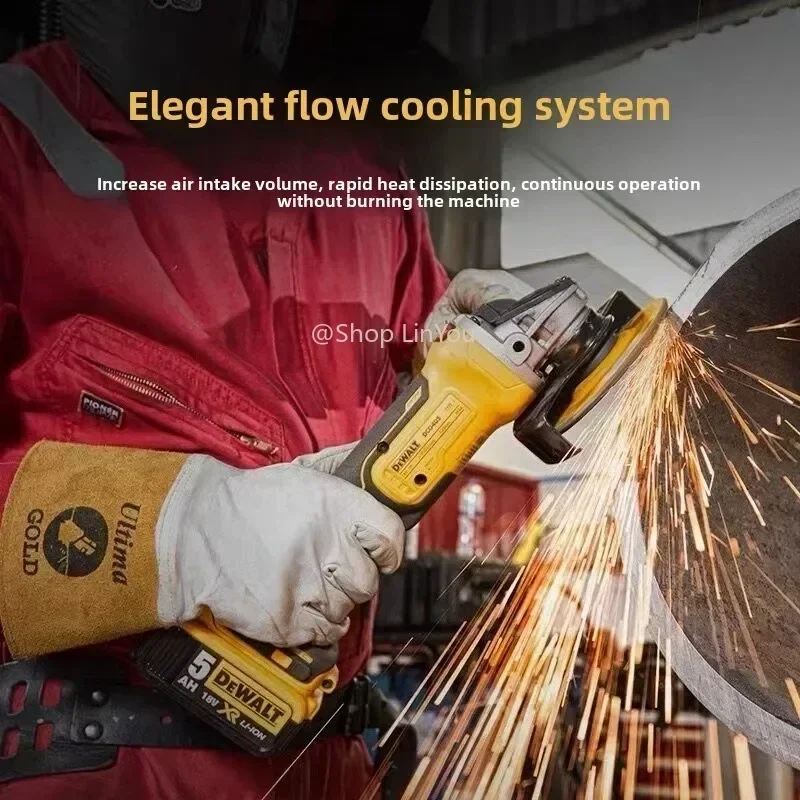 DEWALT DCG405 18V lithium battery brushless tools 125mm flat head angle grinder bare machine tool cutting machine  power tools