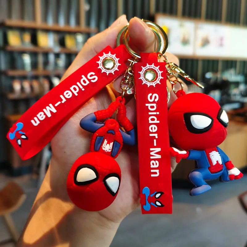 

Cartoon Extraordinary Spider-Man Keychain Classic Marvel Figurine Creative Car Silicone Accessory Bag Fashion Toys Anime