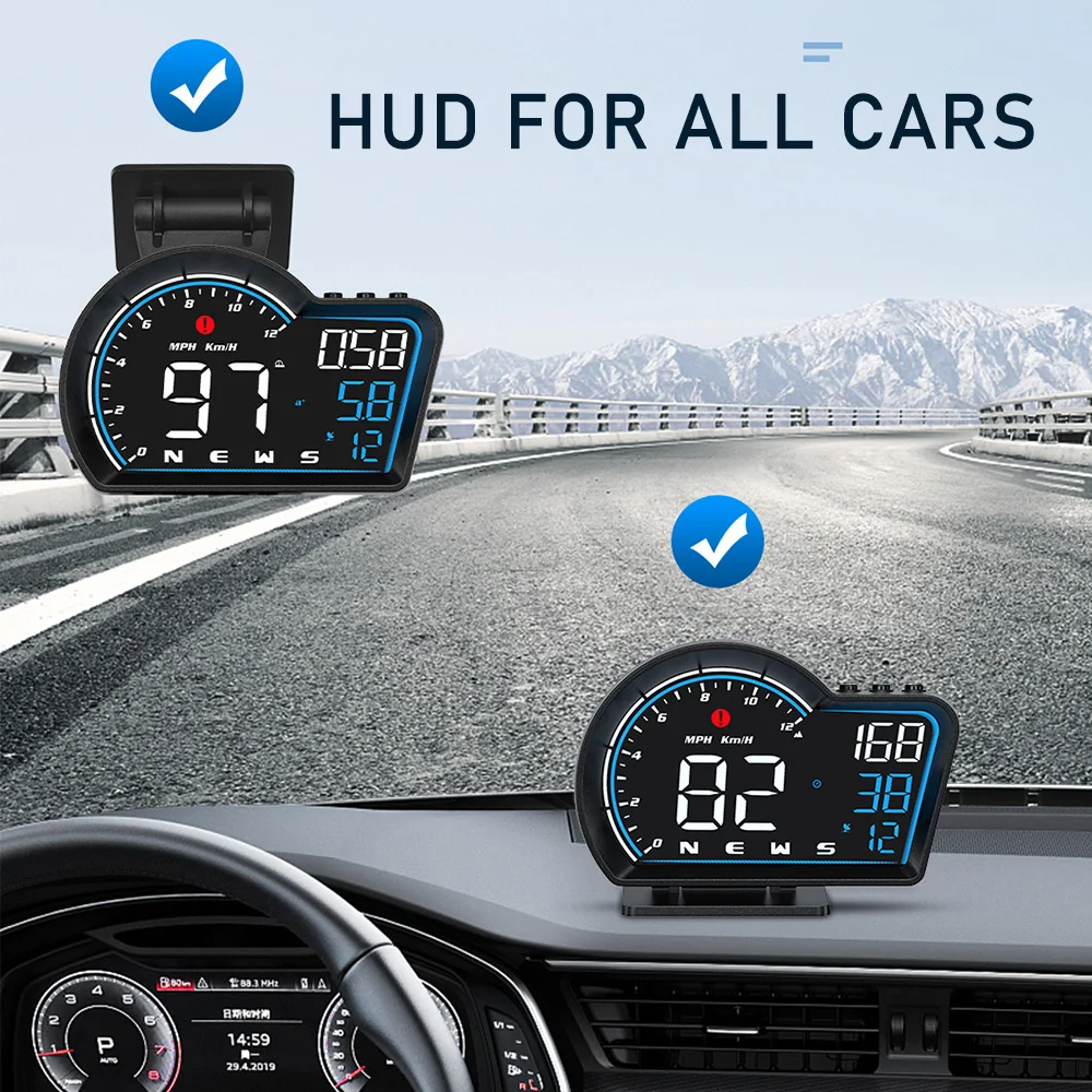 HUD Smart Digital GPS Speedometer For Car With Safe Driving Overspeed Alarm GPS For ALL Car Accessories On-board Computer Car