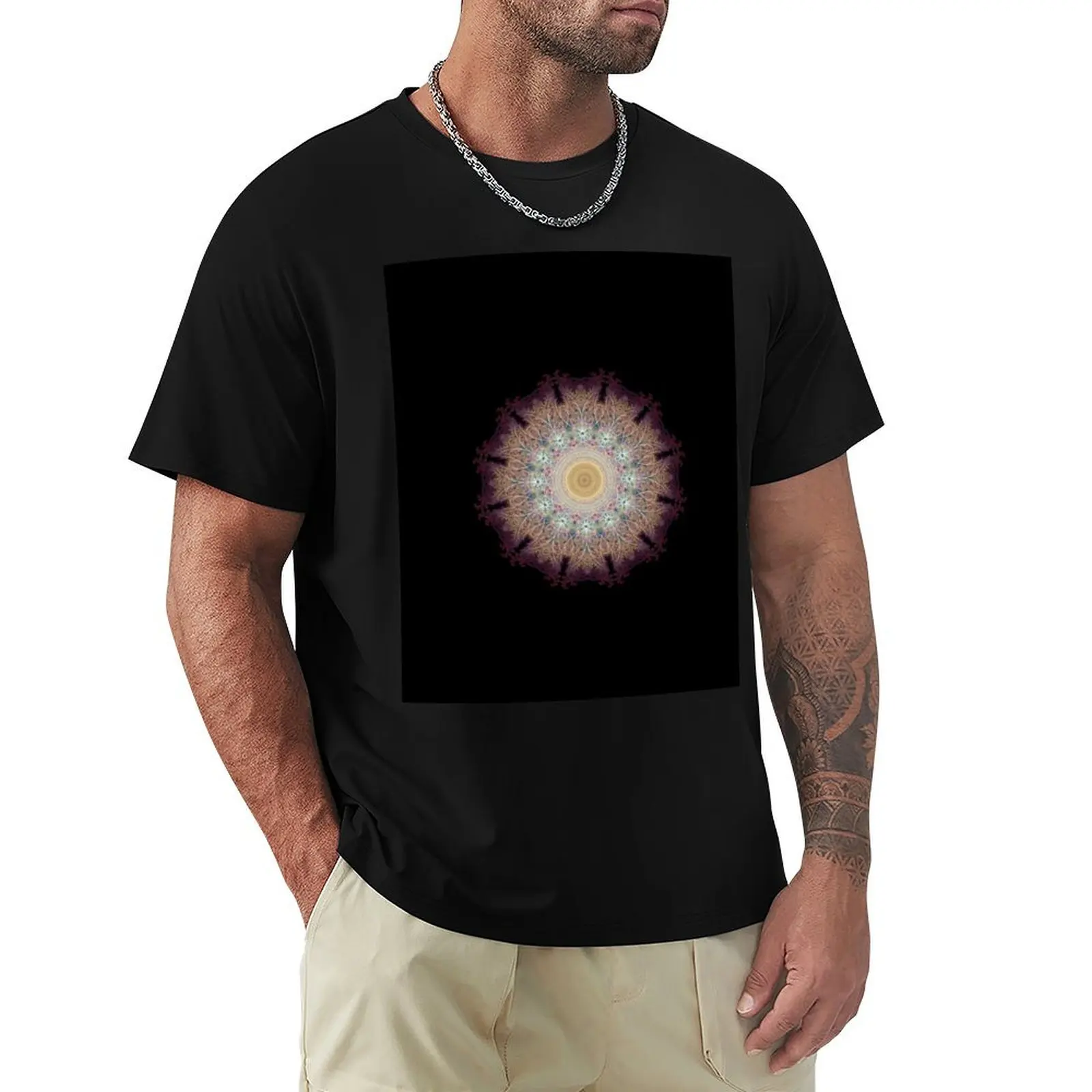 

Fractal Mandala T-Shirt street wear quick-drying tops anime shirts men