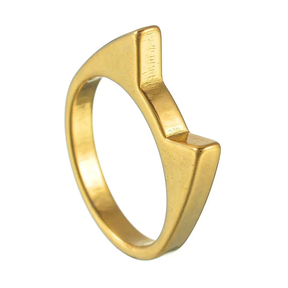 Stainless Steel Irregular Heap Rectangle Ring Gold Color Simple Geometric Multilayer Punk Rock Party Charm Jewelry New for Women