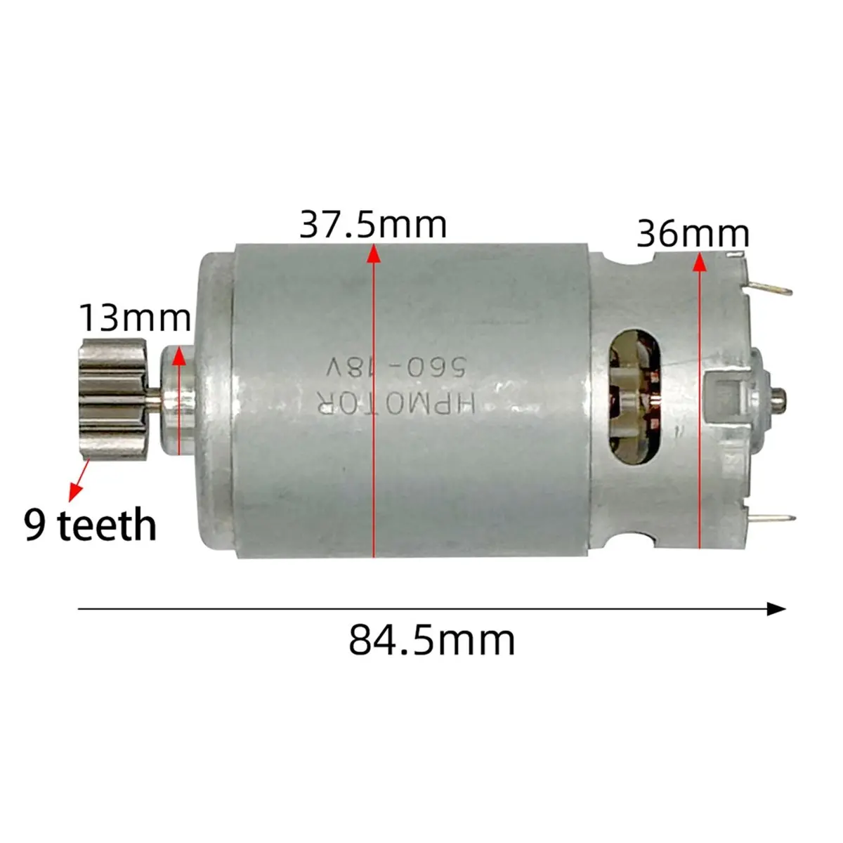 LUCK 18/24V Brushed 560 Hedge Trimmer Motor 9-Tooth D-Type Hedge Trimmer Trimmer Tea Leaf Scissors Tea Repair Machine Motor