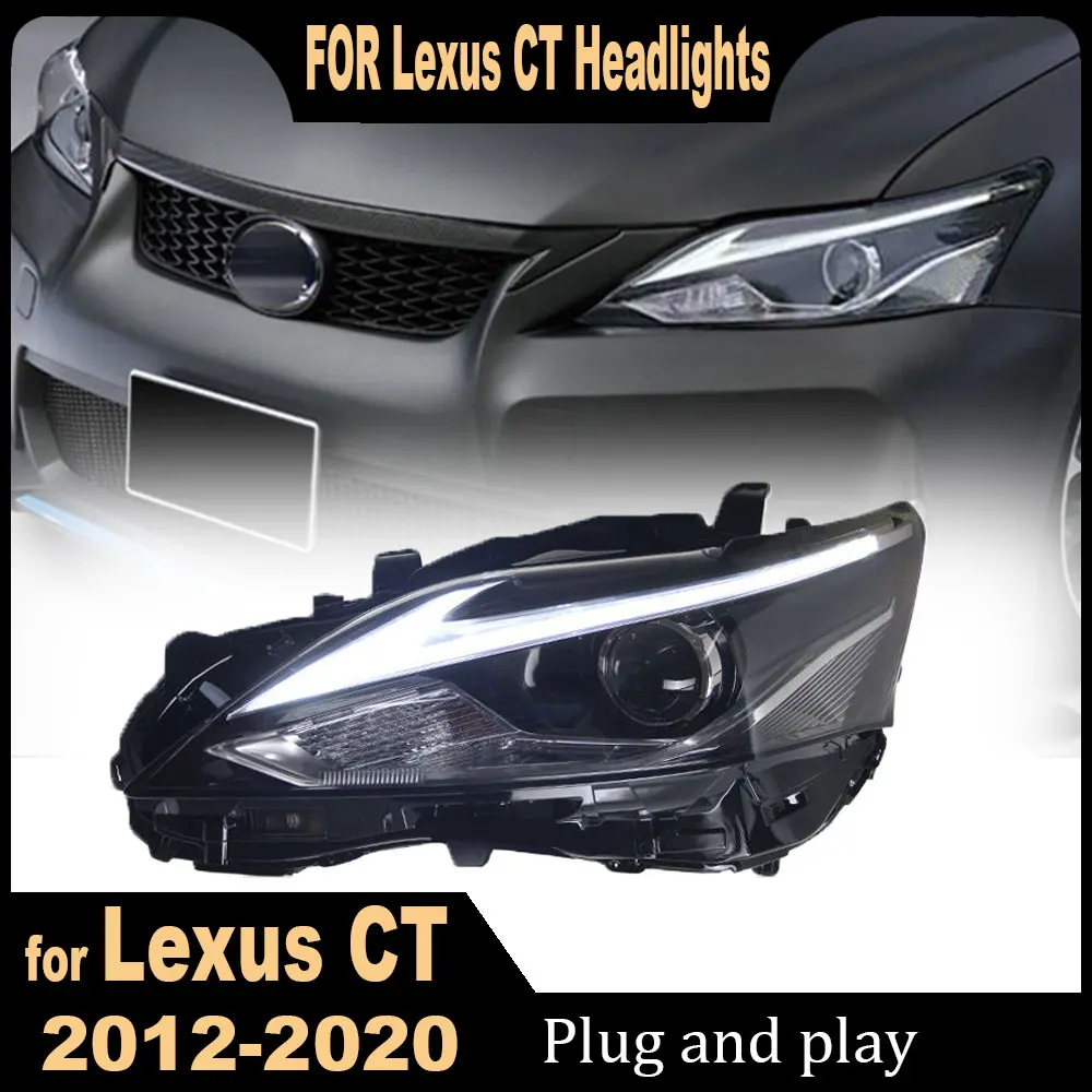 

Фара для Lexus CT200 2013 2014 2015 2016 2017, светодиодная фара, линза проектора в сборе, обновление, фары с высокой конфигурацией