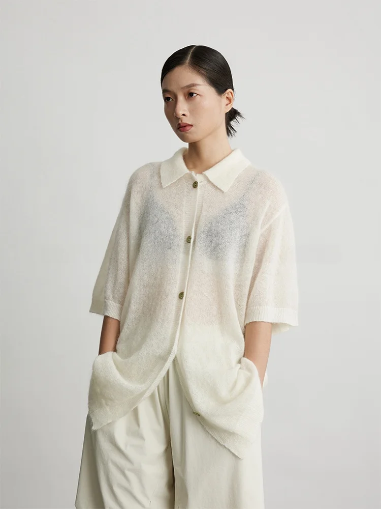 

Вязаный кардиган свободного кроя из смесовой шерсти, облегающий, для женщин, осенне-весенняя коллекция