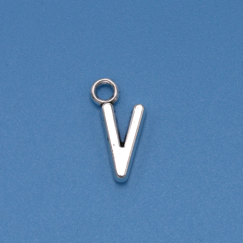 

50 Pcs Jewelry Charms Letter Silver Making Miniature Metal Alphabet Tiny