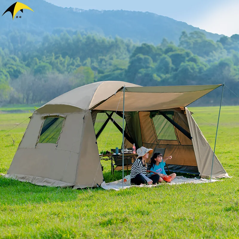 Outdoor Camping Mosquito Nets Tents 6-15 Person Rainproof Silver Glue Sunscreen Beach Picnic Sunshade Canopy Camping Equipment