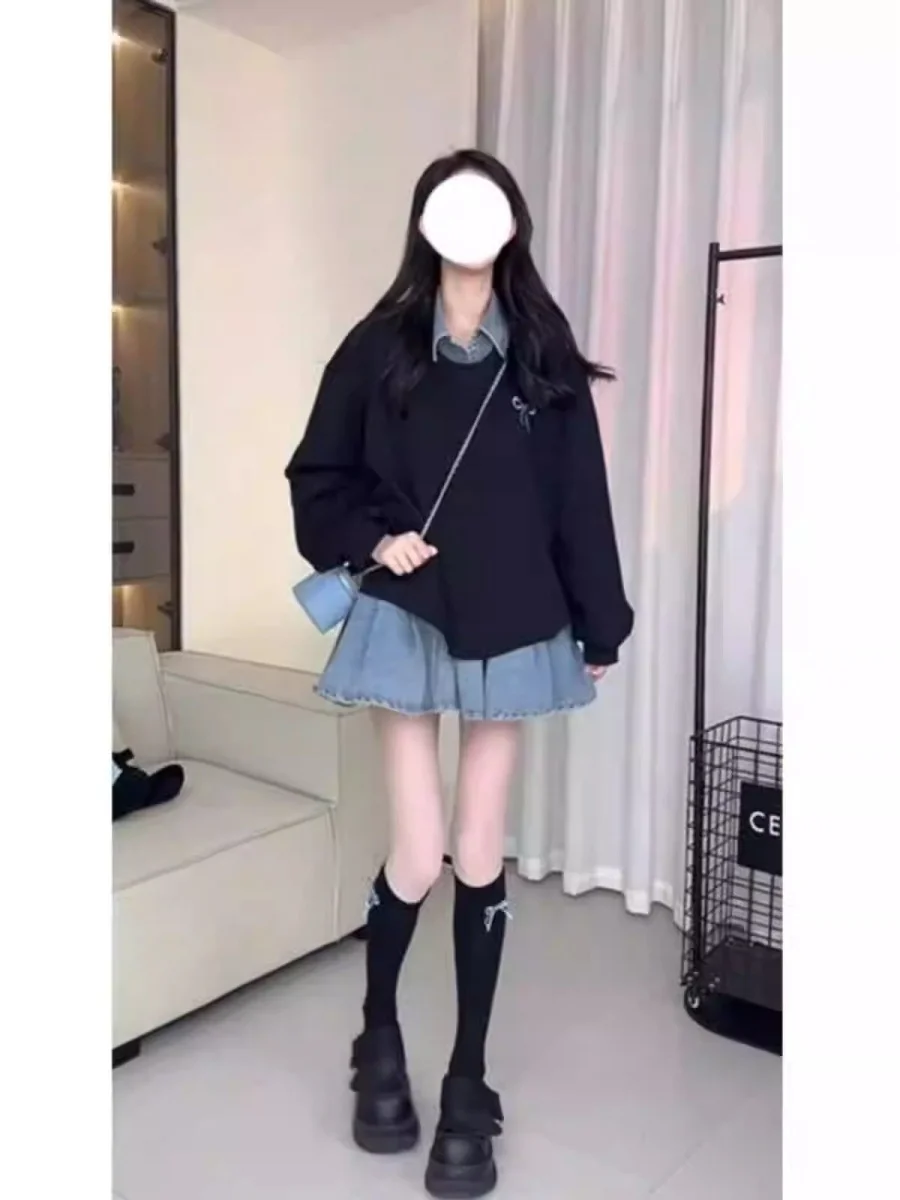 

plus Size Women's Faionable Spring Ne Long Sve Sweatirt Set High Waist Casual Comfortable Sli Two-Piece Outfit