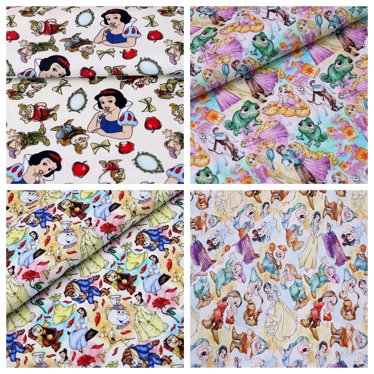 45x140cm Snow White Mermaid Ariel 100 Cotton Fabric Printed Cloth Sewing Quilting Fabrics For Patchwork Needlework Diy Handmade