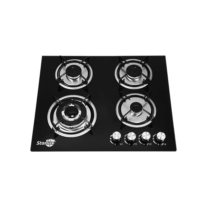 

Embedded gas stove 4-eye multi-head stove Tempered glass panel Stainless steel gas