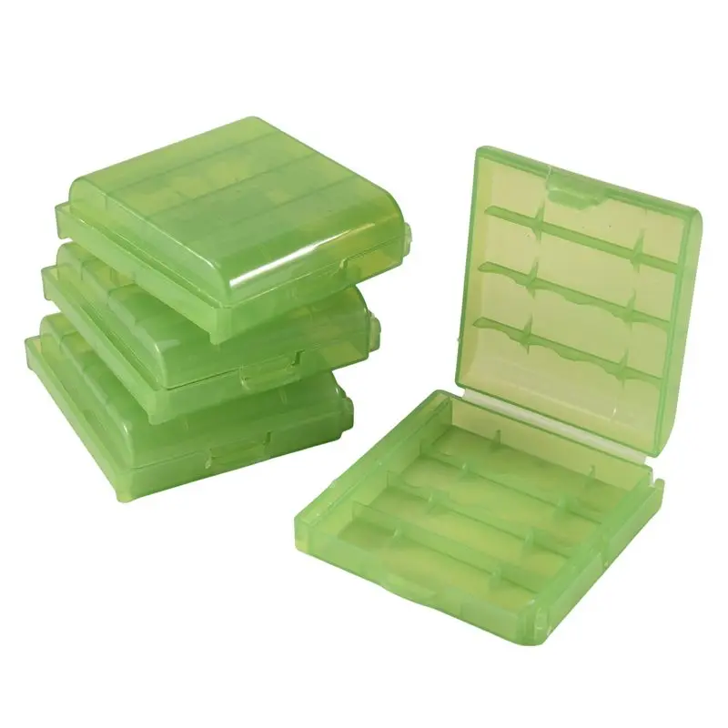 B04C-Pack Of 4 PCS AA / AAA Battery Storage Hard Case Box-Green