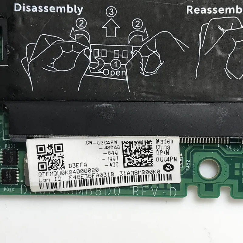 CN-0GC4PN 0GC4PN GC4PN Pour Dell Tystro 5459 Avec SR2EU I3-6100U CPU Carte Mère DA0AM8MB8D0 Ordinateur Portable Carte Mère 100% Entièrement Testé OK