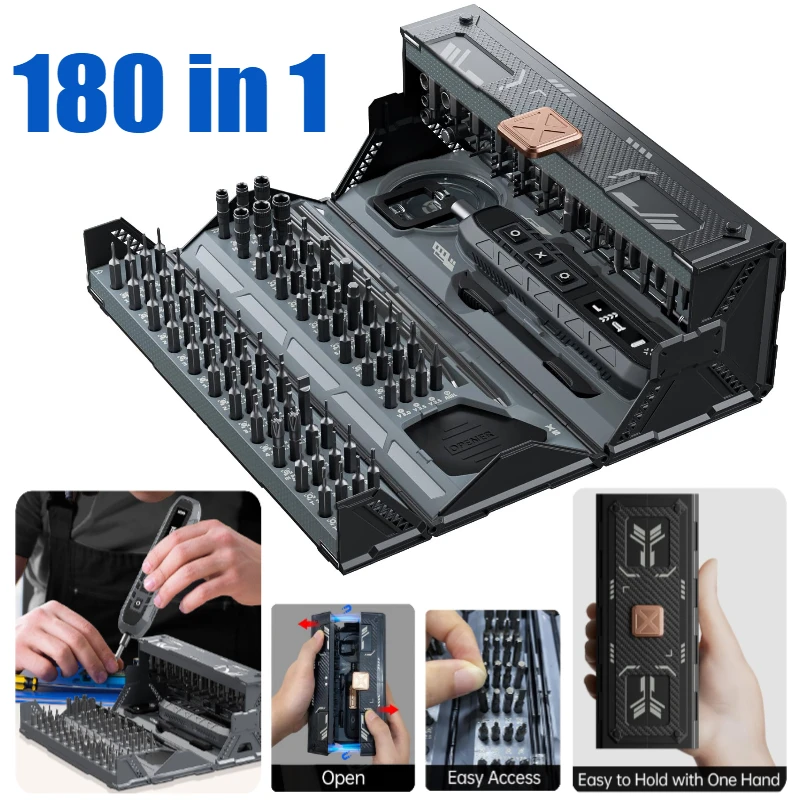 

Small Electric Screwdriver Set 3 Torque Cordless with 160 Precision Bits for Computer Watch PS5 Xbox Jewelry Eyeglasses Repair