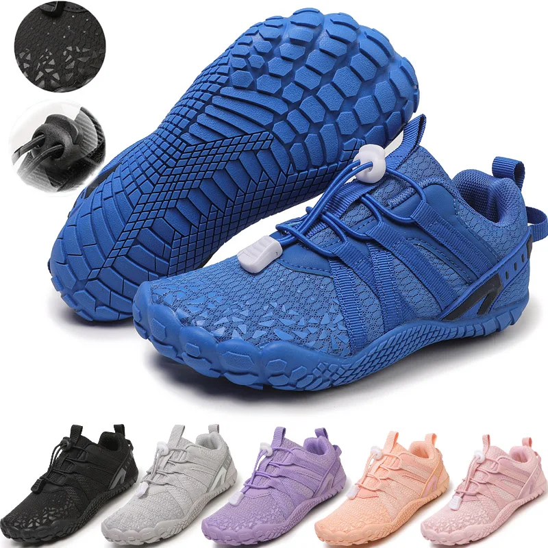 

2026 Kids Barefoot Shoes Five Fingers Barefoot Beach Water Shoes Children Tennis Sports Shoes Swimming Non-slip Breathable Snea