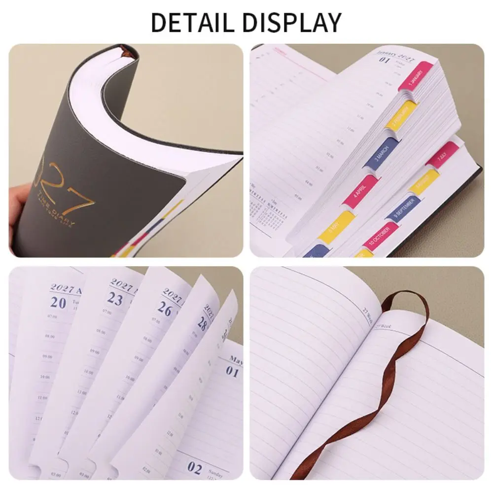 

Portable A5 2027 Planner English with Monthly&Weekly Plan Pages Schedule Notebook Efficiency English Planner School Office