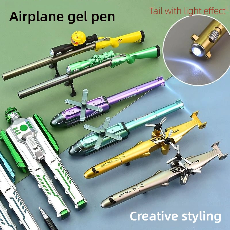 Bolígrafo de Gel fresco de 98K, simulación de avión, helicóptero, pluma de estilismo, pistola PUBG, pistola de francotirador, bolígrafo de juguete en forma, suministros escolares y de oficina para niños