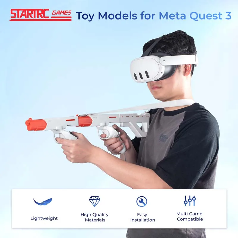 DEVASO for Meta Quest 3/3S VR glasses Machine Gun stock mount shooter game expansion mount accessories