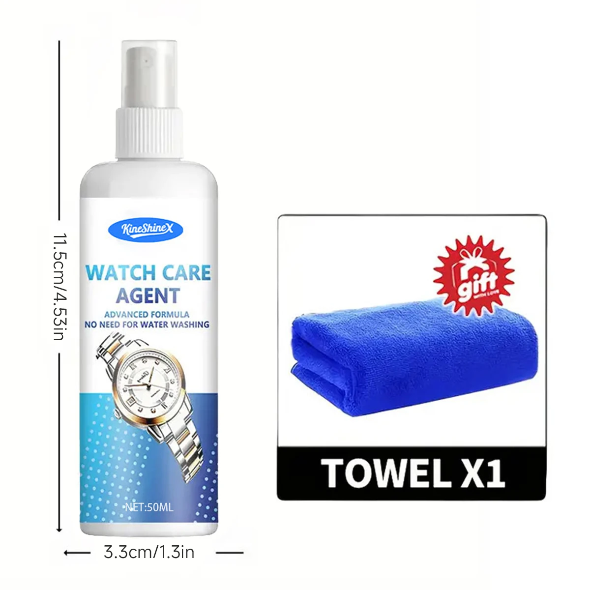 Watch Care Polishing Spray-Prevents Discoloration & Restores Luster Metal Surfaces, Watch Straps,Dials,Jewelry-Versatile Cleaner