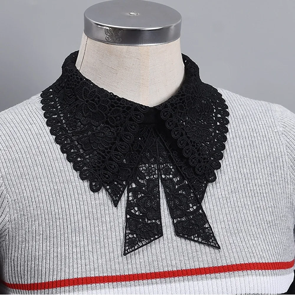 Neckline Detachable Polyamide Fake Collar DIY Detachable False Collar Lapel Half Shirt Women Girls