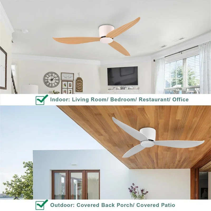 Ceiling Fan Bedroom Dining Room Living Room Intelligent Remote Control 6-Speed Fan Nordic Style Home No Light 110-220v