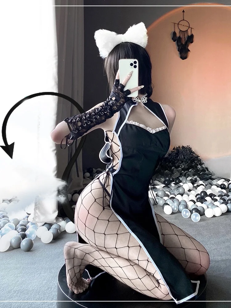 

Комплект для сна Weisil в ретро-стиле: красивая сексуальная ночная сорочка с открытой спиной, летняя домашняя одежда, короткий рукав, круглый вырез, застежка на пуговицах спереди