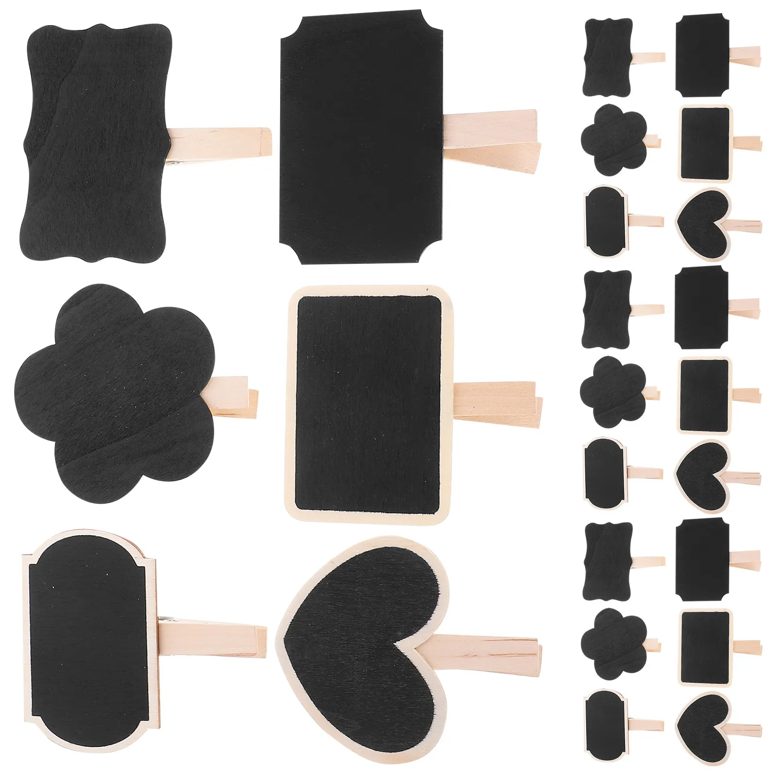 30Pcs Clip Wooden Chalkboard Mini Small Blackboard Signs Chalkboard Clips Food Label Clamps Message Board Clamps