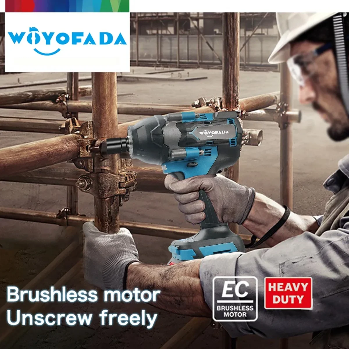 WOYOFAD 1800 n. M chiave a percussione elettrica senza spazzole dinamometrica chiave a batteria da 1/2 pollici per camion utensile elettrico per