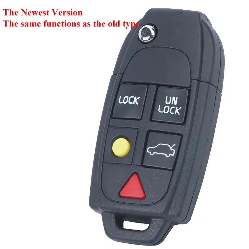 KEYECU New 5 Button Flip Key Shell Folding Remote Case Fob for Volvo S60 S80 V70 XC70 XC90 2003 2004 2005 2006