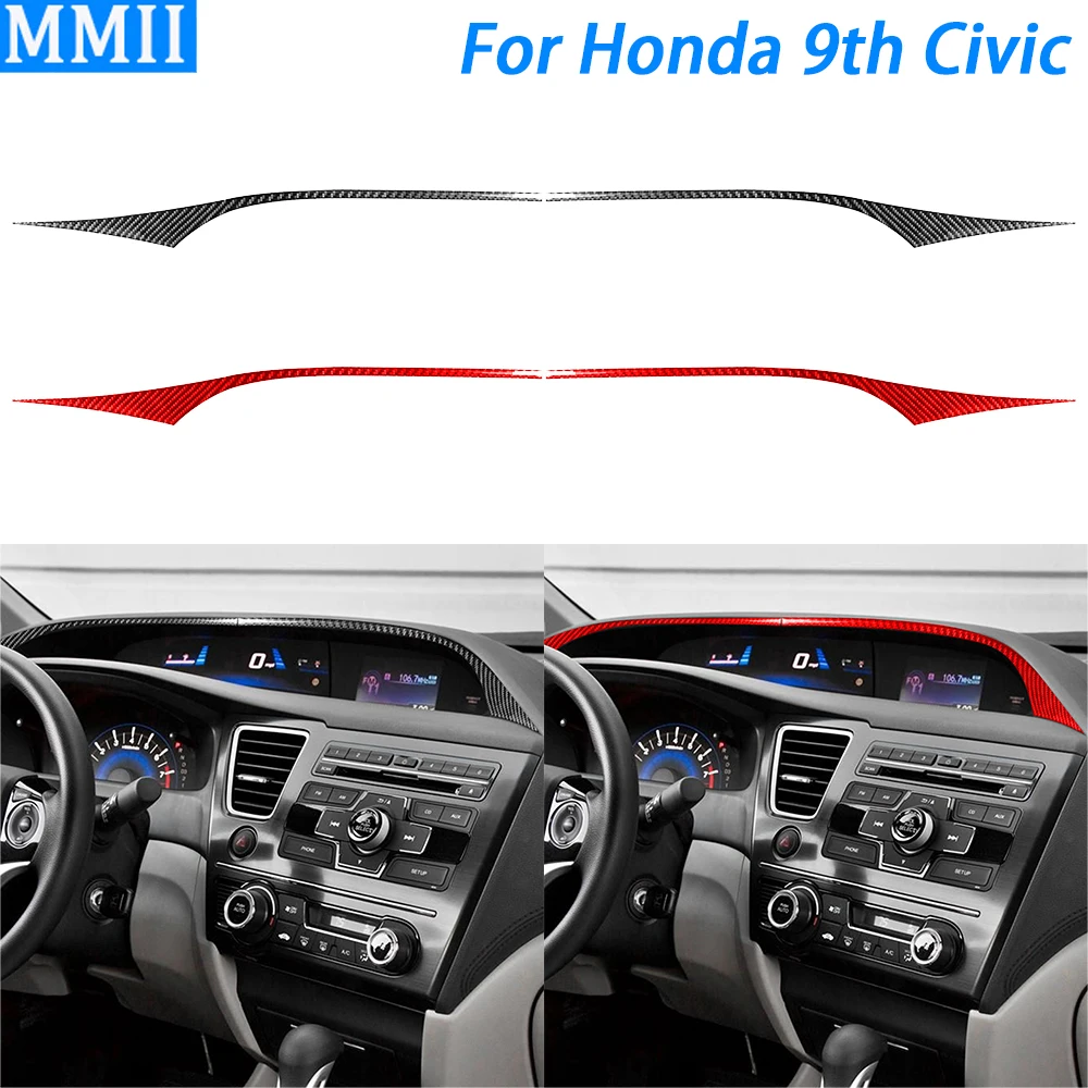 

For Honda 9th Civic Coupe Sedan 2013015 Carbon Fiber Speedometer Above Panel Decorative Strips Car Interior Accessories Sticker