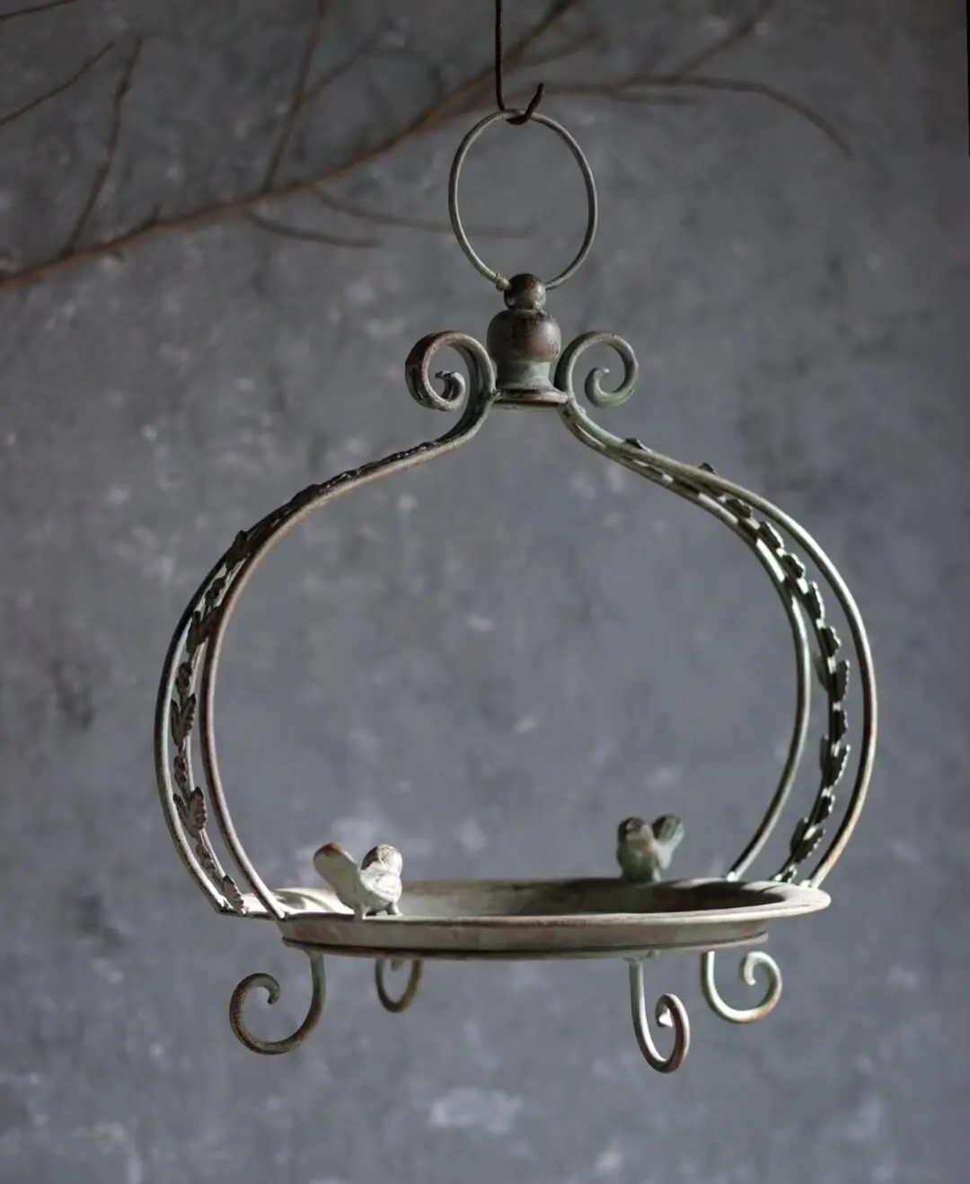 Morris Garden, Garden Grocery Hanging Lace Cage Pot Stand Pot Holder, Height 36 Width 31 Diameter 24